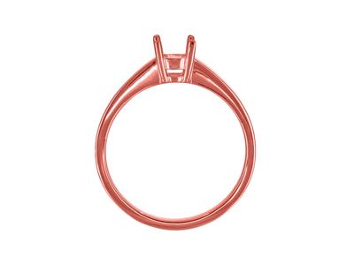 Solitär Mit 4 Krappen Für 5 MM Große Steine, Flacher Schaft, Rotgold 18k 5n, Ringgröße 54 - Standard Bild - 2