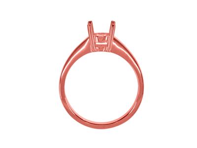 Solitaire 11402 4 Griffes, Corps Plat Pour Pierre De 6,5mm, Or Rouge 5n 18k - Standard Bild - 2