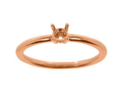 Solitaire 11404 4 Griffes, Corps Bomb{ Pour Pierre De 4,2mm, Or Rouge 5n 18k - Standard Bild - 1