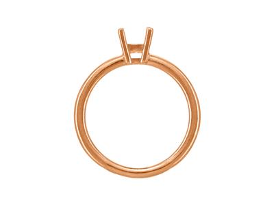 Solitär Mit 4 Krappen Für 5,50 MM Große Steine, Gewölbter Ringkörper, Rotgold 18k5n, Ringgröße 57 - Standard Bild - 2