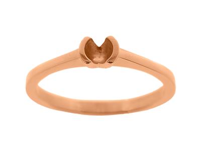 Solitär Mit Halbschalenfassung Für Einen 3,80 MM Groen Stein, Flacherkörper, Rotgold 18k 5n, Ringgröe