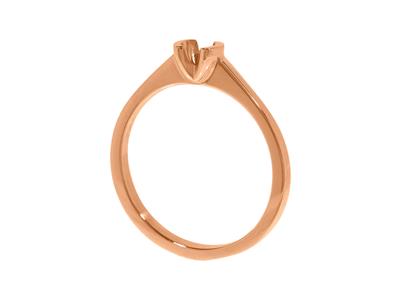 Solitär Mit Halbschalenfassung Für Einen 3,80 MM Großen Stein, Flacherkörper, Rotgold 18k 5n, Ringgröße - Standard Bild - 3