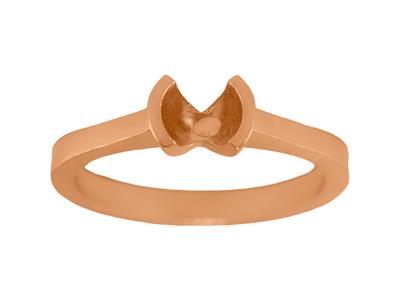Solitär Halbrahmenfassung Für 6 MM Stein, Flacher Körper, 18k Rotgold 5n, Ringgröße 57 - Standard Bild - 1