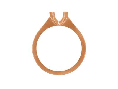 Solitär Halbrahmenfassung Für 6 MM Stein, Flacher Körper, 18k Rotgold 5n, Ringgröße 57 - Standard Bild - 2