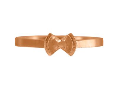 Solitär Halbrahmenfassung Für 6 MM Stein, Flacher Körper, 18k Rotgold 5n, Ringgröße 57 - Standard Bild - 4