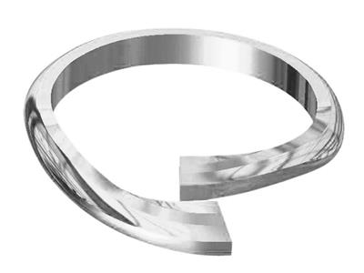 Gekreuzter Ringkörper, 18kpd Graugold 10, Ringgröße 52/53. Ref. S230 Größe M - Standard Bild - 2