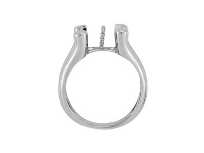 Ring Für Perlen Von 8 Bis 10 Mm, 925er Silber, Rhodiniert. Ref. Bg245