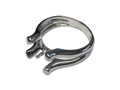 Ring Für Perlen Von 8 Bis 10 Mm, 925er Silber, Rhodiniert. Ref. Bg245 - Standard Bild - 3