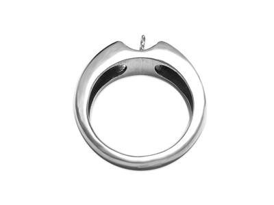 Ring Für Perlen Von 8 Bis 10 Mm, 925er Silber, Rhodiniert. Ref. Bg230 - Standard Bild - 2