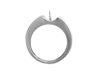 Ring Für Perlen Von 8 Bis 10 Mm, 925er Silber, Rhodiniert. Ref. Bg230 - Standard Bild - 3