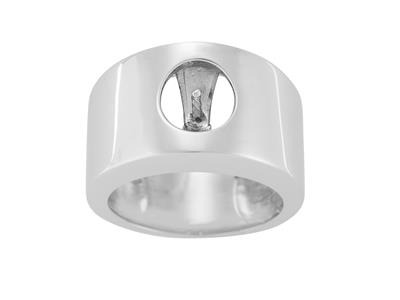 Ring Für Perlen Von 8 Bis 9 Mm, 925er Silber, Rhodiniert. Ref. Bg224 - Standard Bild - 2