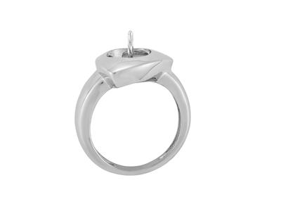 Ring Für Perlen Von 8 Bis 9 Mm, 925er Silber, Rhodiniert. Ref. Bg202