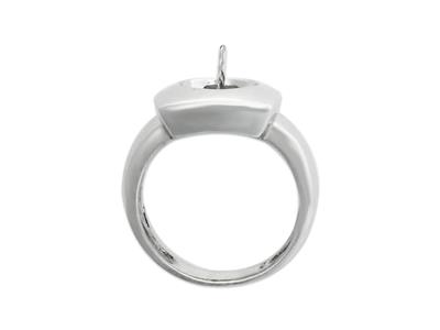 Ring Für Perlen Von 8 Bis 9 Mm, 925er Silber, Rhodiniert. Ref. Bg200 - Standard Bild - 3