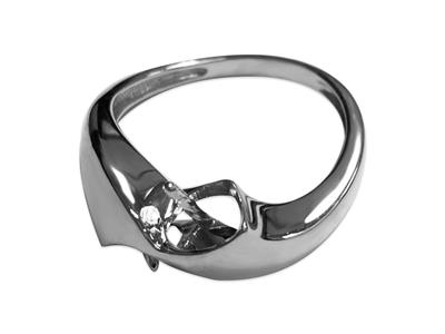Ring Für Perlen Von 8 Bis 9 Mm, 925er Silber, Rhodiniert. Ref. Bg168