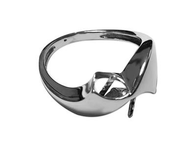 Ring Für Perlen Von 8 Bis 9 Mm, 925er Silber, Rhodiniert. Ref. Bg168 - Standard Bild - 2