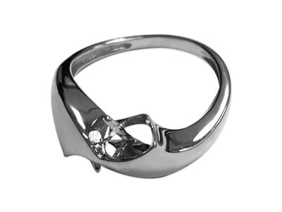 Ring Für Perlen Von 8 Bis 9 Mm, 925er Silber, Rhodiniert. Ref. Bg168 - Standard Bild - 3