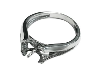 Ring Für Perlen Von 8 Bis 9 Mm, 925er Silber, Rhodiniert. Ref. Bg167 - Standard Bild - 1