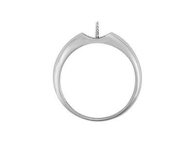 Ring Für Perlen Von 7 Bis 9 Mm, 925er Silber, Rhodiniert. Ref. Bg138, Finger 54