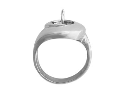 Ring Für Perlen Von 8 Bis 9 Mm, 925er Silber, Rhodiniert. Ref. Bg159 - Standard Bild - 2