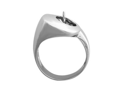 Ring Für Perlen Von 8 Bis 10 Mm, 925er Silber, Rhodiniert. Ref. Bg158 - Standard Bild - 3