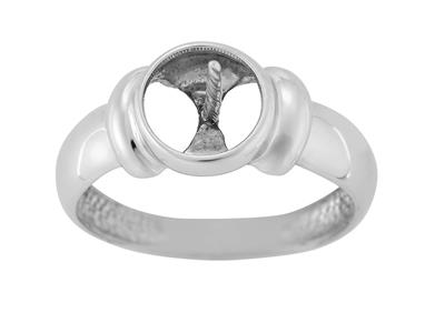 Ring Für Perlen Von 8 Bis 10 Mm, 925er Silber, Rhodiniert. Ref. Bg108 - Standard Bild - 2