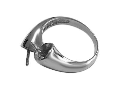 Ring Für Perlen Von 9 Bis 11 Mm, 925er Silber, Rhodiniert. Ref. Bg103