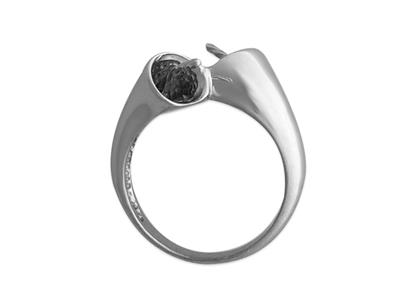 Ring Für Perlen Von 9 Bis 11 Mm, 925er Silber, Rhodiniert. Ref. Bg103 - Standard Bild - 2