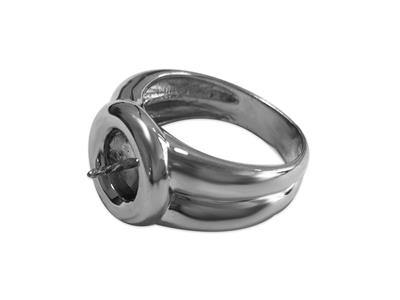 Ring Für Perlen Von 8 Bis 10 Mm, 925er Silber, Rhodiniert. Ref. Bg100