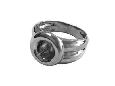 Ring Für Perlen Von 8 Bis 10 Mm, 925er Silber, Rhodiniert. Ref. Bg100 - Standard Bild - 3