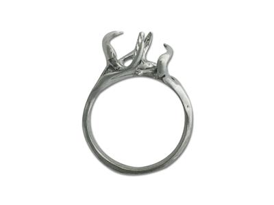 Ring Für Perlen Von 9 Bis 10 Mm, 925er Silber, Rhodiniert. Ref. Bg041 - Standard Bild - 3