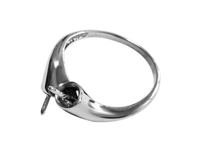 Ring Für Perlen Von 8 Bis 10 Mm, 925er Silber, Rhodiniert. Ref. Bg34