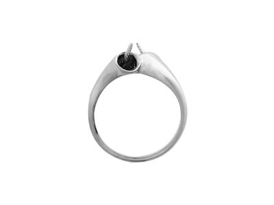 Ring Für Perlen Von 8 Bis 10 Mm, 925er Silber, Rhodiniert. Ref. Bg34 - Standard Bild - 3