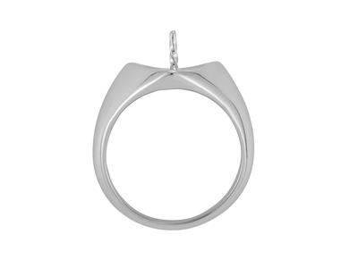 Ring Für Perlen Von 8 Bis 10 Mm, 925er Silber, Rhodiniert. Ref. Bg38