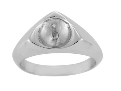 Ring Für Perlen Von 8 Bis 10 Mm, 925er Silber, Rhodiniert. Ref. Bg38 - Standard Bild - 2