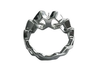 Ring Für Perlen Von 9 Bis 10 Mm, 925er Silber, Rhodiniert. Ref. Bg148 - Standard Bild - 2
