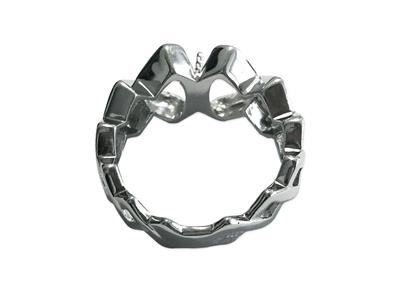 Ring Für Perlen Von 9 Bis 10 Mm, Rhodiniertes 925er Silber. Ref. Bg148 - Standard Bild - 2