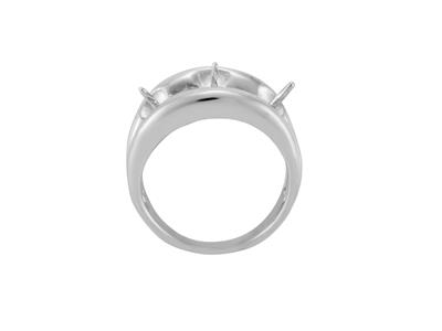 Ring Für 10 MM Perle, 925er Silber, Rhodiniert. Ref. Bg215