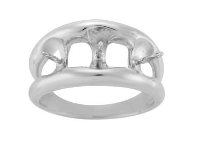 Ring Für 10 MM Perle, 925er Silber, Rhodiniert. Ref. Bg215 - Standard Bild - 2