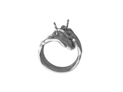 Ring Für Perlen Von 8 Bis 10 Mm, 925er Silber, Rhodiniert. Ref. Bg157 - Standard Bild - 3