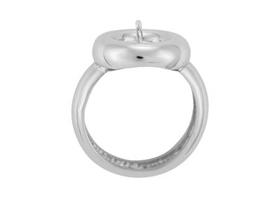 Ring Für Perlen Von 8 Bis 10 Mm, 925er Silber, Rhodiniert. Ref. Bg95 - Standard Bild - 1