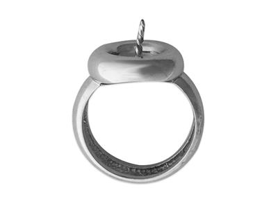 Ring Für Perlen Von 8 Bis 10 Mm, 925er Silber, Rhodiniert. Ref. Bg95 - Standard Bild - 3