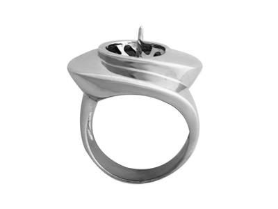 Ring Für Perlen Von 8 Bis 9 Mm, Rhodiniertes 925er Silber. Ref. Bg163