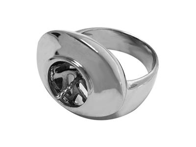 Ring Für Perlen Von 8 Bis 9 Mm, Rhodiniertes 925er Silber. Ref. Bg163 - Standard Bild - 2