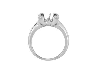 Ring Für Perle 10 Mm, Rhodiniertes 925er Silber. Ref. Bg154