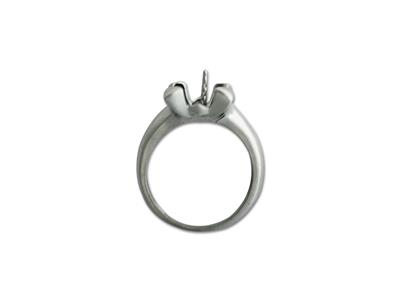 Ring Für 10 MM Perle, 925er Silber, Rhodiniert. Ref. Bg154 - Standard Bild - 3