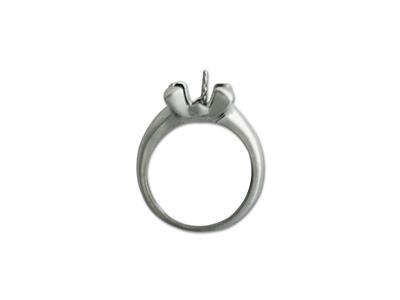 Ring Für Perle 10 Mm, Rhodiniertes 925er Silber. Ref. Bg154 - Standard Bild - 3