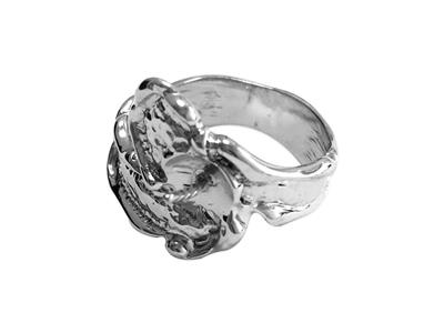 Ring Für Perlen Von 8 Bis 10 Mm, Rhodiniertes 925er Silber. Ref. Bg156