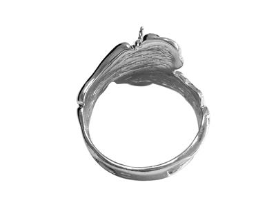 Ring Für Perlen Von 8 Bis 10 Mm, Rhodiniertes 925er Silber. Ref. Bg156 - Standard Bild - 2