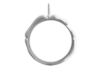 Ring Für Perlen Von 8 Bis 10 Mm, 925er Silber, Rhodiniert. Ref. Bg156 - Standard Bild - 3