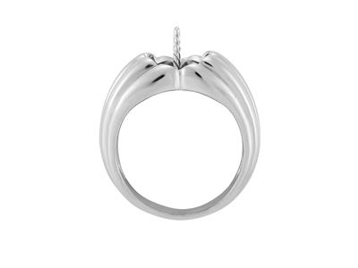 Ring Für Perlen Von 9 Bis 10 Mm, 925er Silber, Rhodiniert. Ref. Bg205
